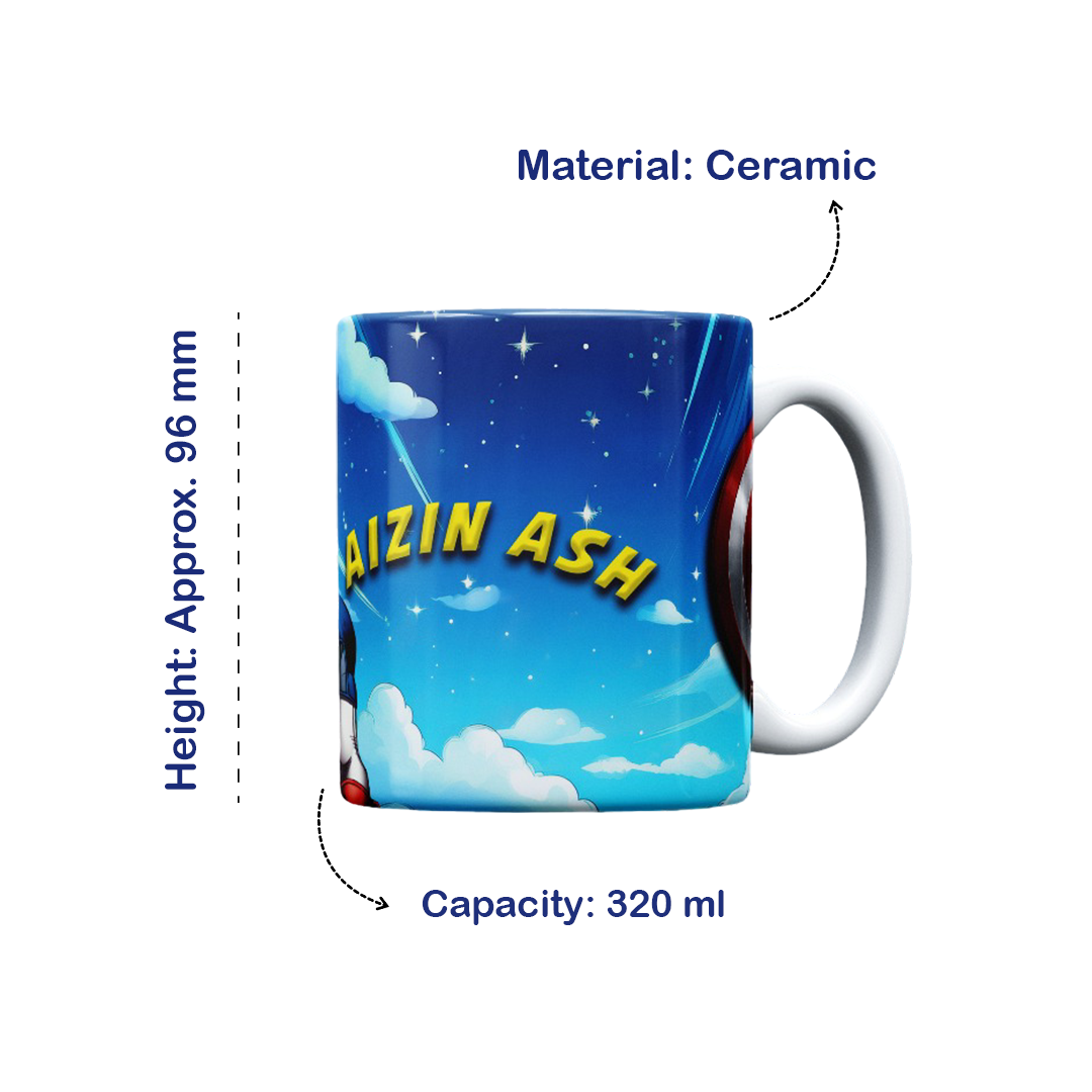 Personalised Superhero Mug for Girls