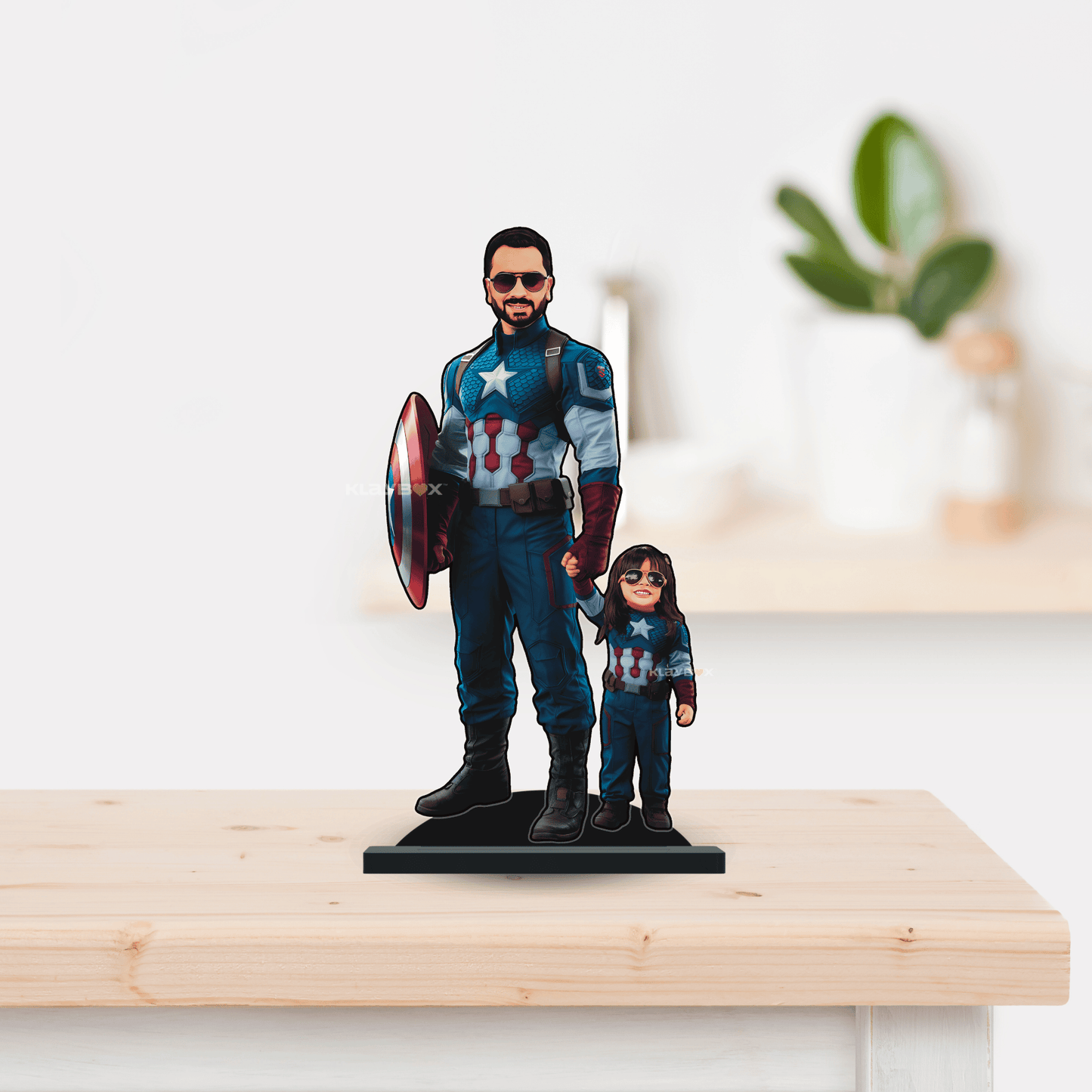 Personalised Superhero Father & Daughter Captain America Minify
