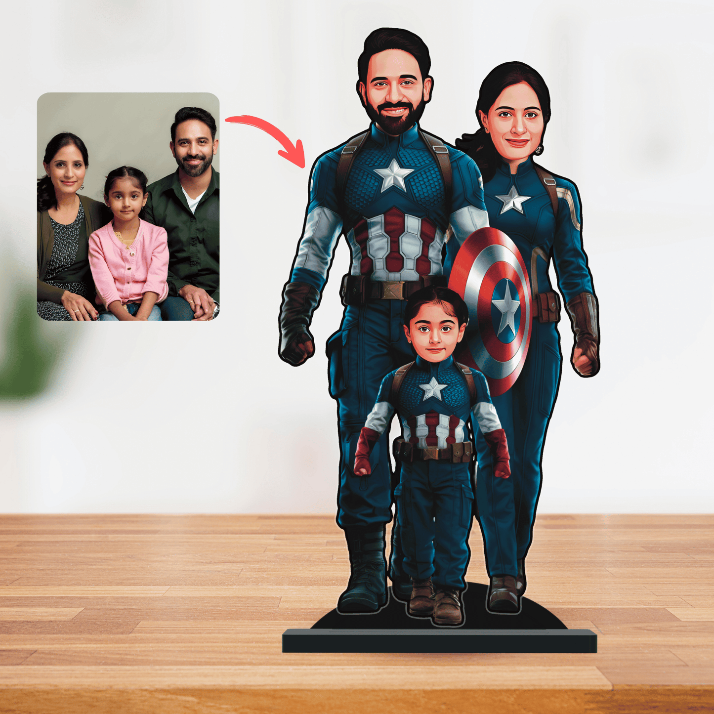 Personalised Superhero Family Captain America Minify
