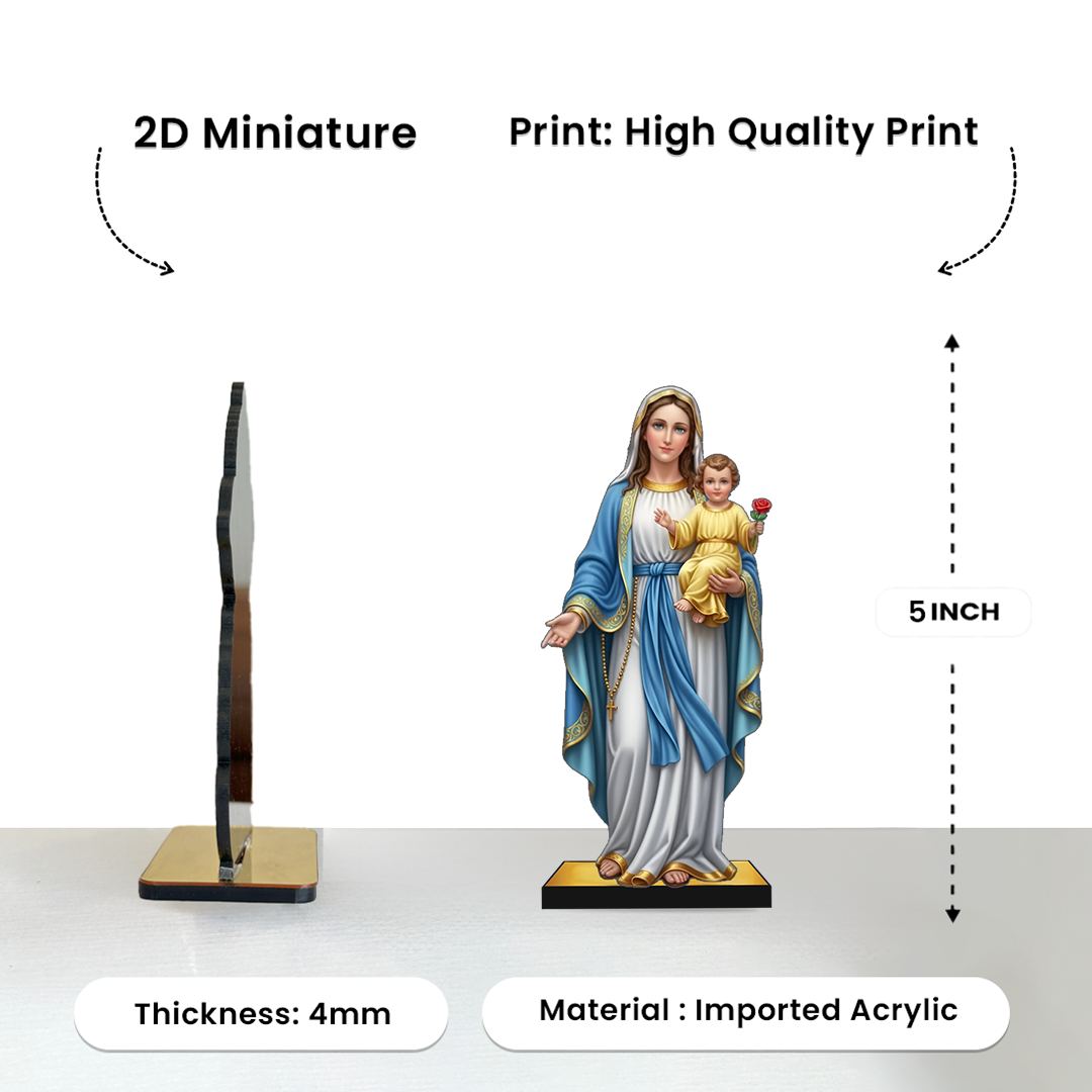 Mother Mary with Baby Jesus 2D Miniature