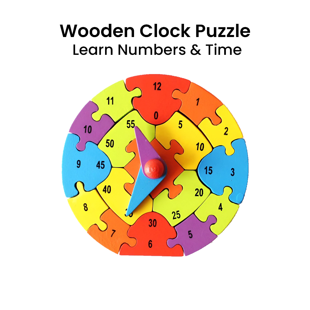 Colorful Wooden Clock Puzzle β Kids Learning Toy
