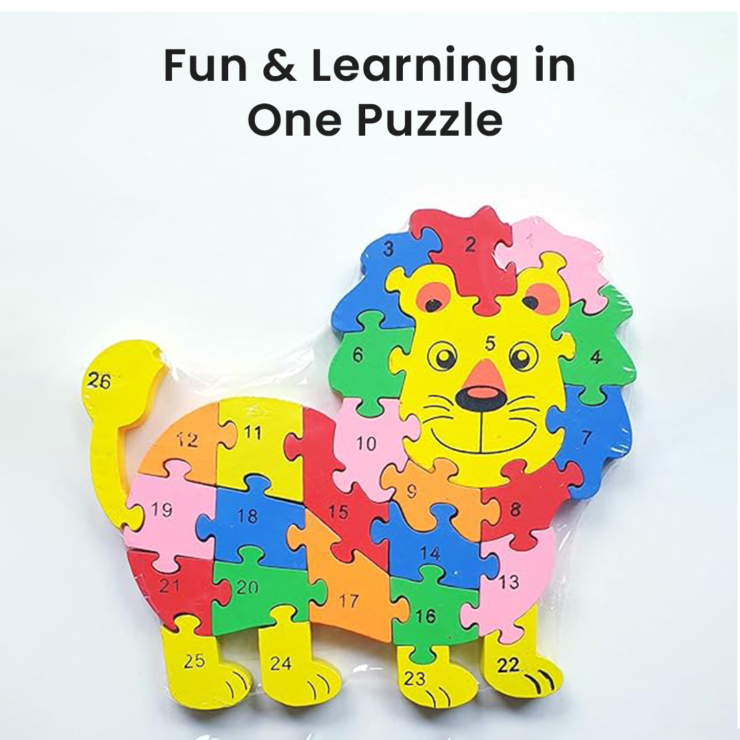 Colorful Wooden Lion Puzzle β Educational Toy for Kids