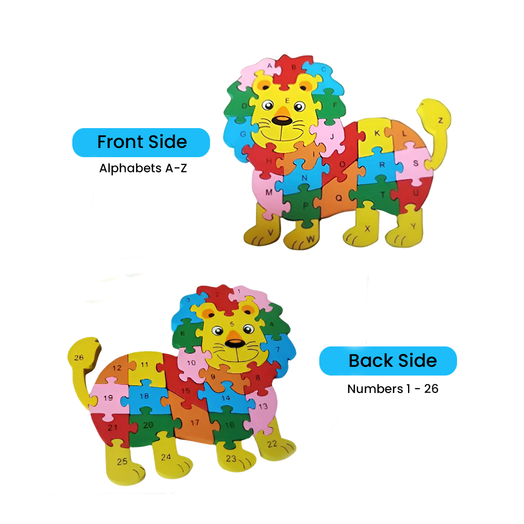 Colorful Wooden Lion Puzzle β Educational Toy for Kids