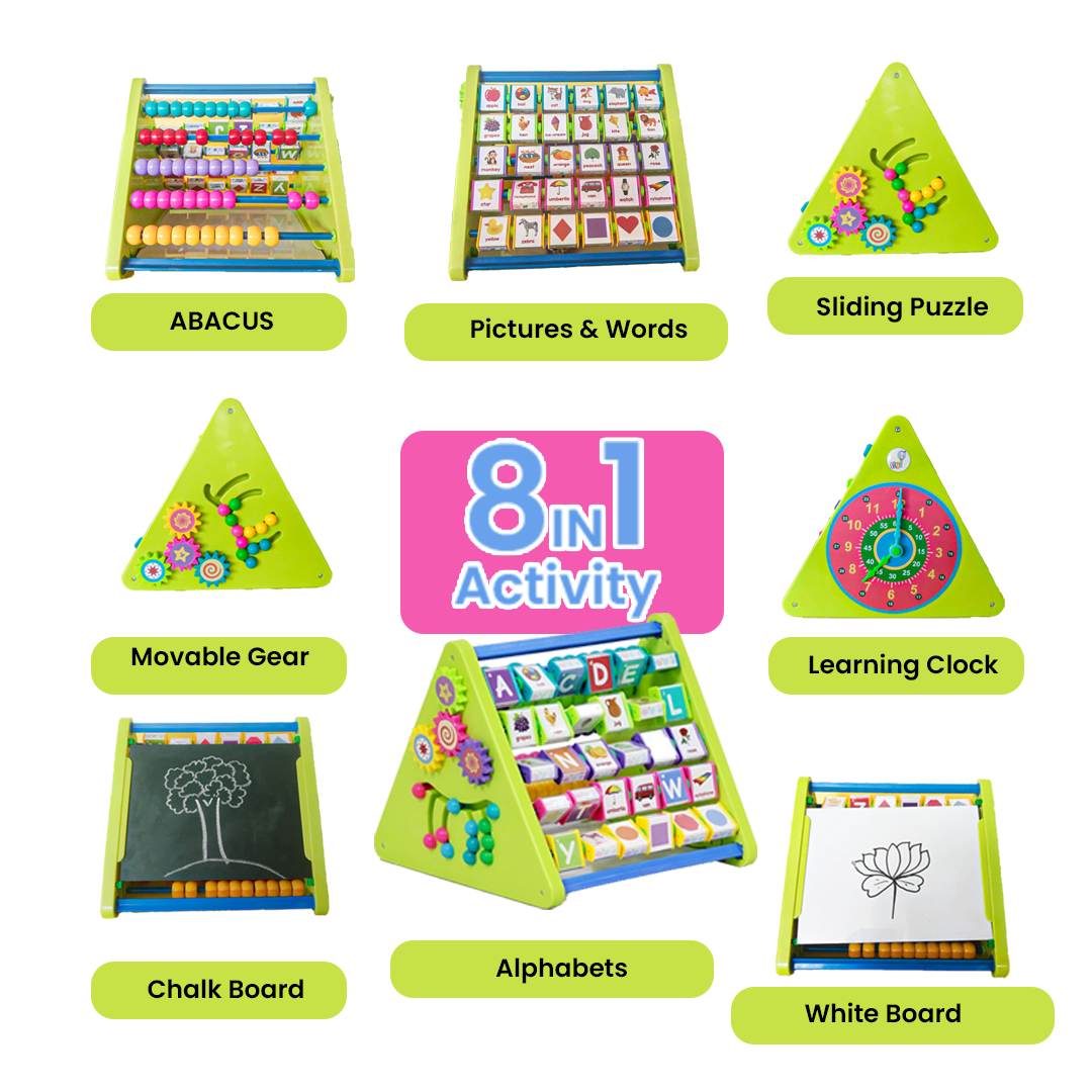 8-in-1 Activity Triangle Toy for Kids