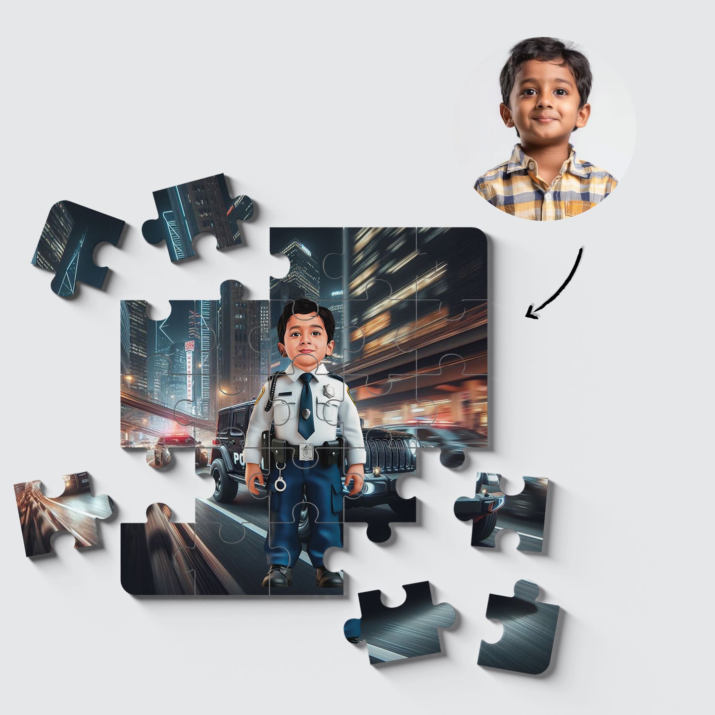 Personalised Cop Desire Puzzle Photo Frame