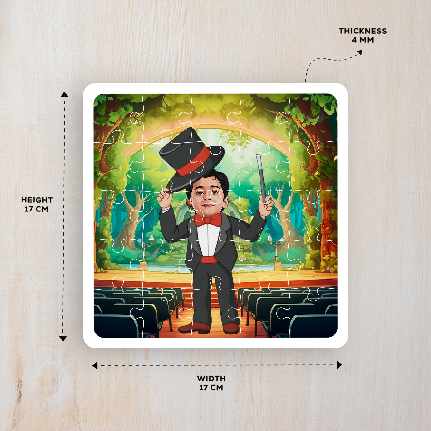 Personalised Magician Desire Puzzle Photo Frame