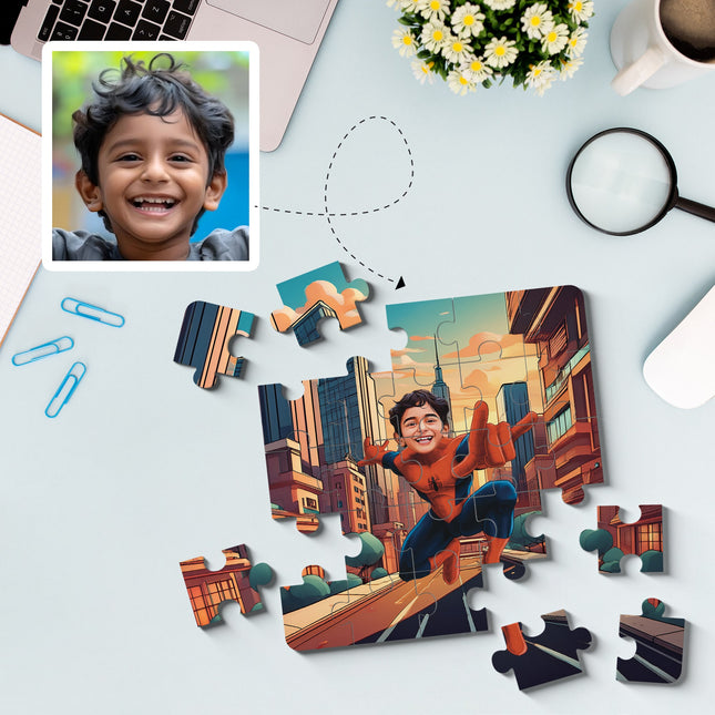 Spider Man sitting pose Superhero Puzzle