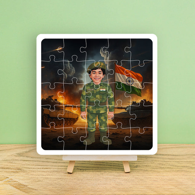 Personalised Soldier Desire Puzzle Photo Frame