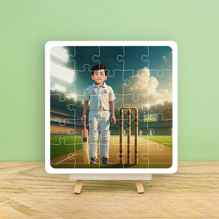 Personalised Cricketer Desire Puzzle Photo Frame