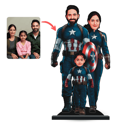 Personalised Superhero Family Captain America Minify