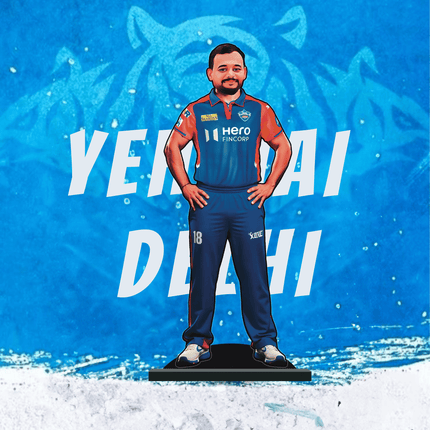 Custom IPL Team Miniature with Your Face + Free Keychain: Delhi Capitals
