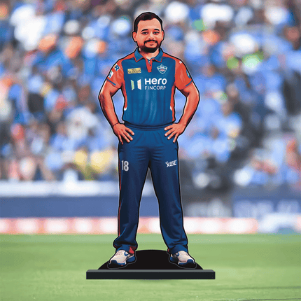 Custom IPL Team Miniature with Your Face + Free Keychain: Delhi Capitals
