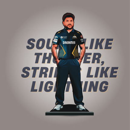Custom IPL Team Miniature with Your Face + Free Keychain: Gujarat Titans