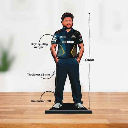 Custom IPL Team Miniature with Your Face + Free Keychain: Gujarat Titans