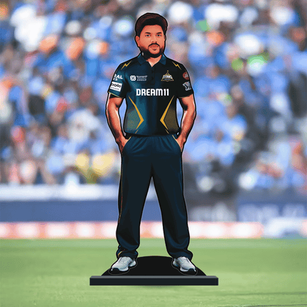 Custom IPL Team Miniature with Your Face + Free Keychain: Gujarat Titans