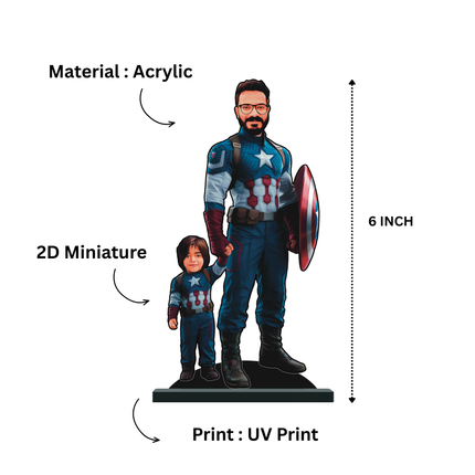 Personalised Superhero Father & Son Captain America Minify