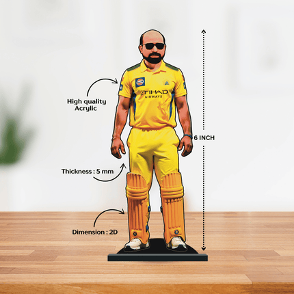 Custom IPL Team Miniature with Your Face + Free Keychain: Chennai Super Kings