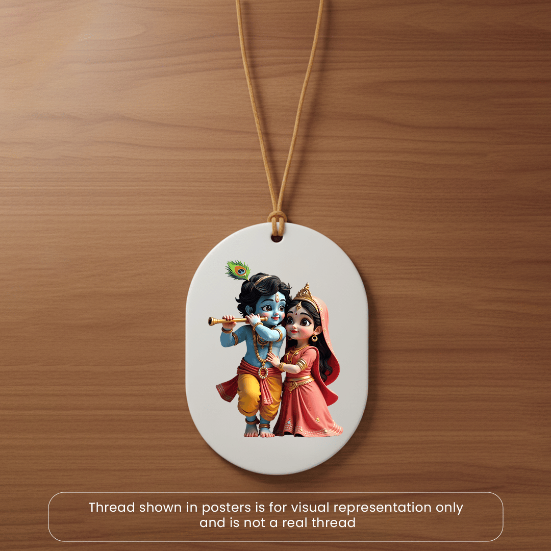 Cute Radha Krishna Mirror Hanger