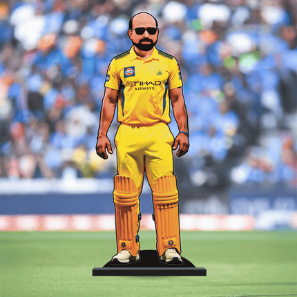 Custom IPL Team Miniature with Your Face + Free Keychain: Chennai Super Kings