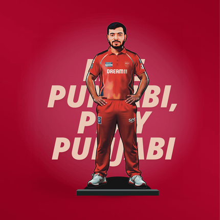 Custom IPL Team Miniature with Your Face + Free Keychain: Punjab Kings
