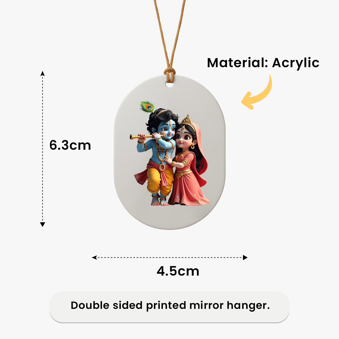 Cute Radha Krishna Mirror Hanger