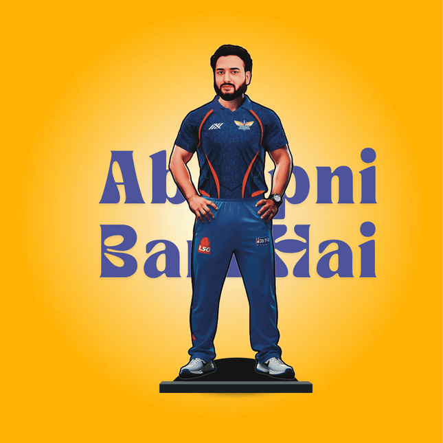 Custom IPL Team Miniature with Your Face + Free Keychain: Lucknow Super Giants