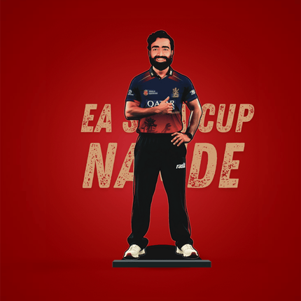 Custom IPL Team Miniature with Your Face + Free Keychain: Royal Challengers Bengaluru