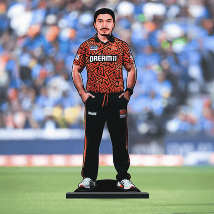 Custom IPL Team Miniature with Your Face + Free Keychain: Sunrisers Hyderabad