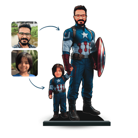 Personalised Superhero Father & Son Captain America Minify