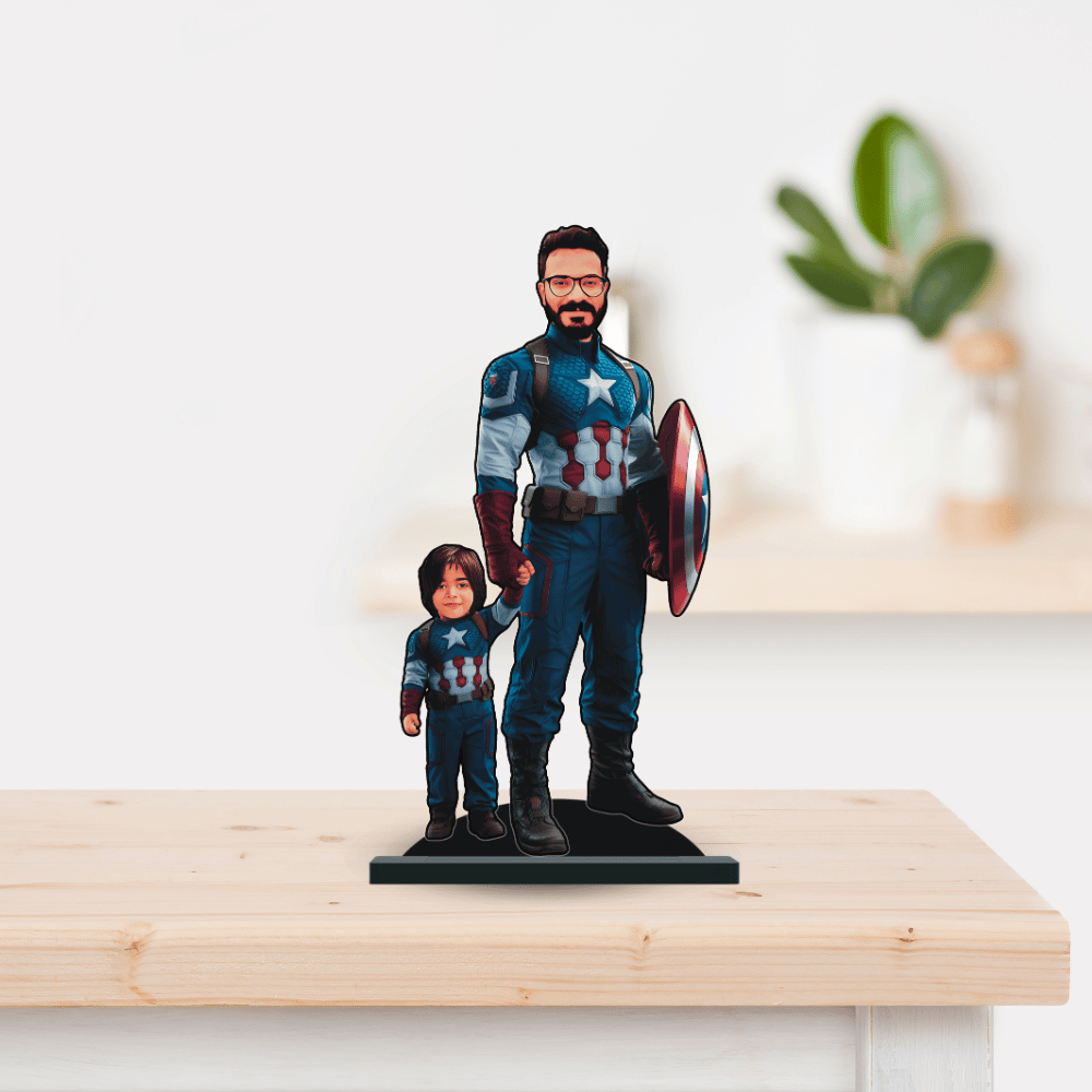 Personalised Superhero Father & Son Captain America Minify