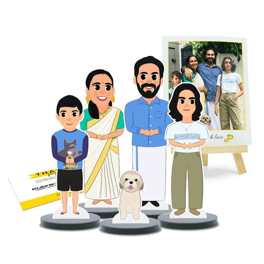 Family Minify Art | 4 Members + Pet