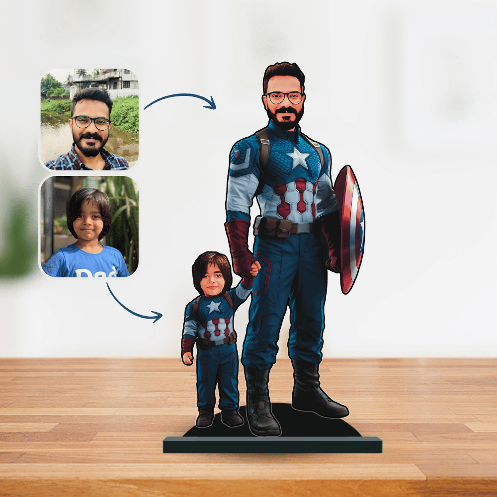 Personalised Superhero Father & Son Captain America Minify