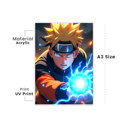 Naruto Uzumaki – Rasengan Energy - Premium Acrylic Anime Wall Frame