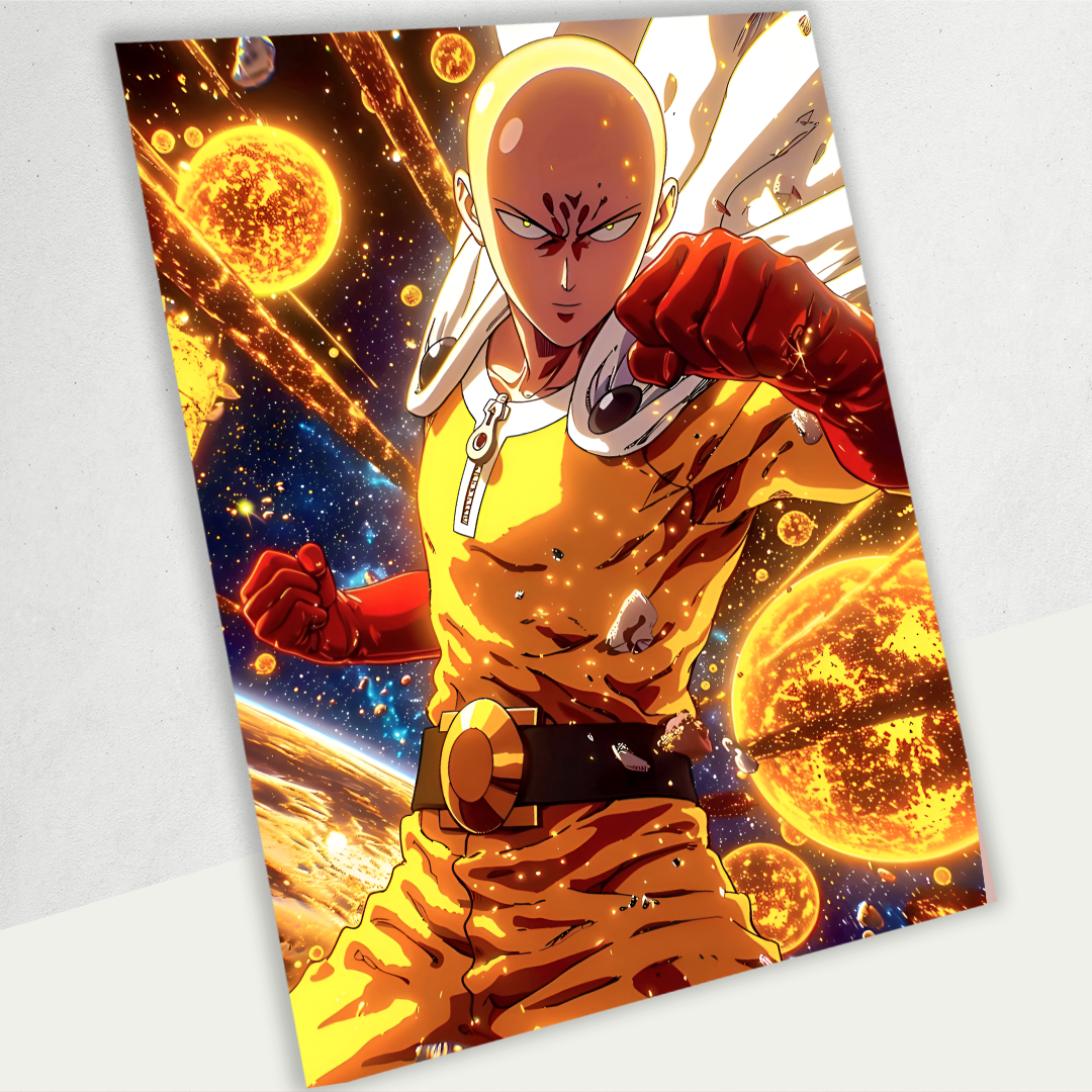 Saitama – One Punch Hero Premium Acrylic Anime Wall Frame