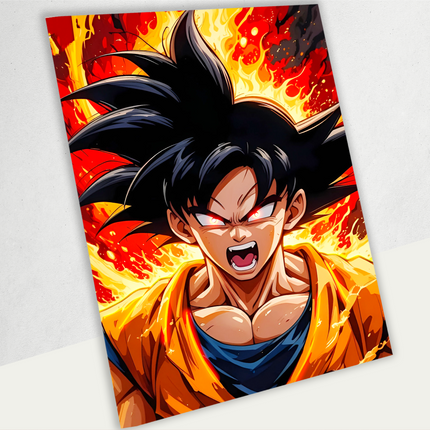 Goku – Fire Rage Aura Premium Acrylic Anime Wall Frame
