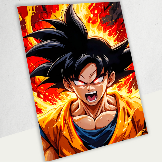 Goku – Fire Rage Aura Premium Acrylic Anime Wall Frame