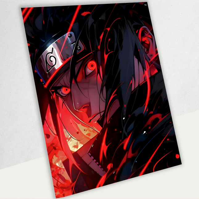 Sasuke Uchiha – Sharingan Fury Premium Acrylic Anime Wall Frame
