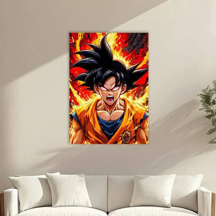 Goku – Fire Rage Aura Premium Acrylic Anime Wall Frame