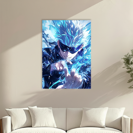 Gojo Satoru – Limitless Blue Energy - Premium Acrylic Anime Wall Frame