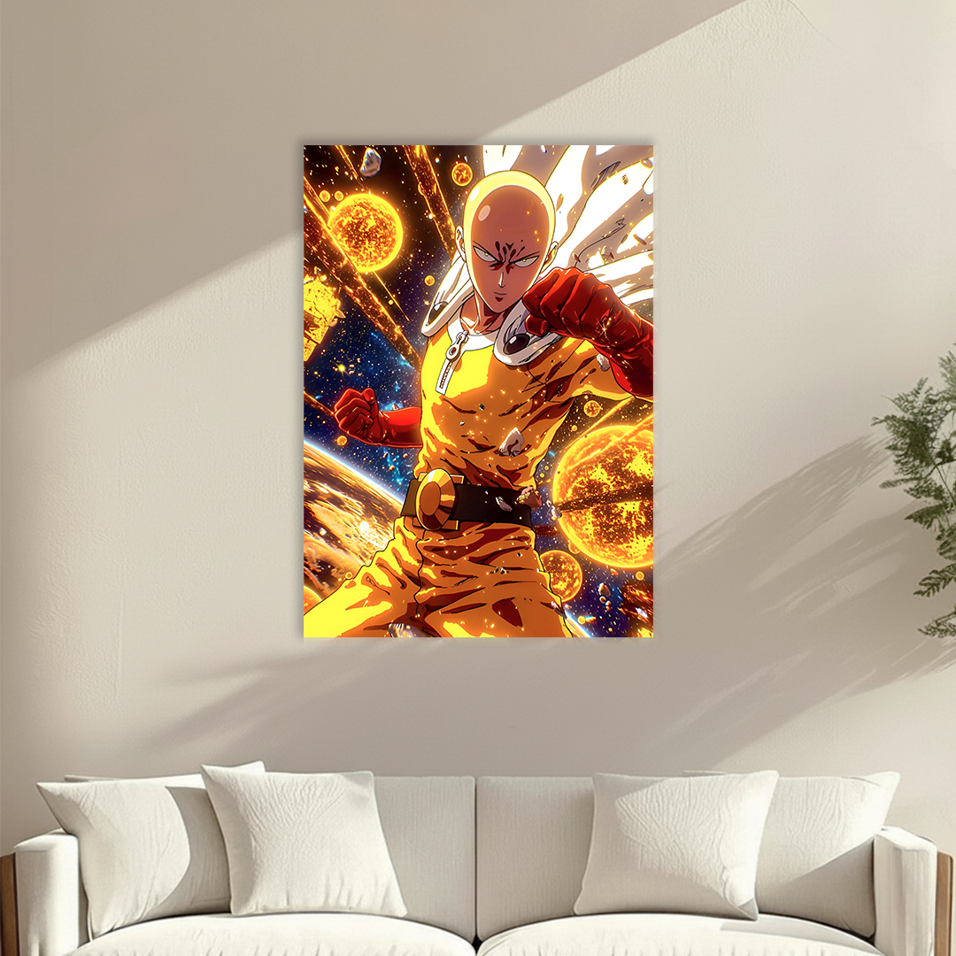 Saitama – One Punch Hero Premium Acrylic Anime Wall Frame