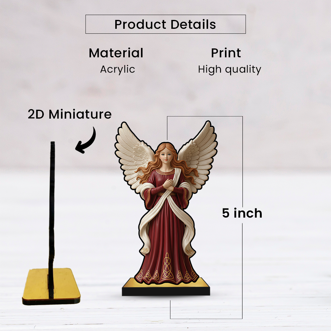 Guardian Angel of Grace – 2D Acrylic Christmas Decor Miniature