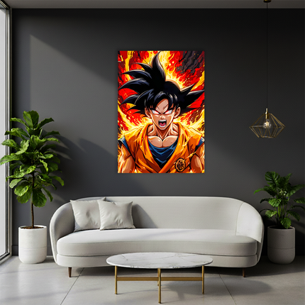 Goku – Fire Rage Aura Premium Acrylic Anime Wall Frame