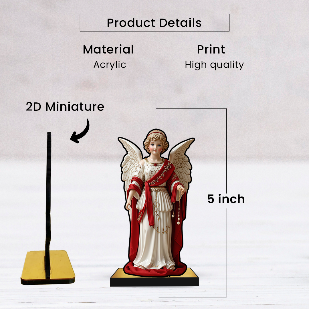 Christmas Crib Angel – Red Robe 2D Acrylic Christmas Decor
