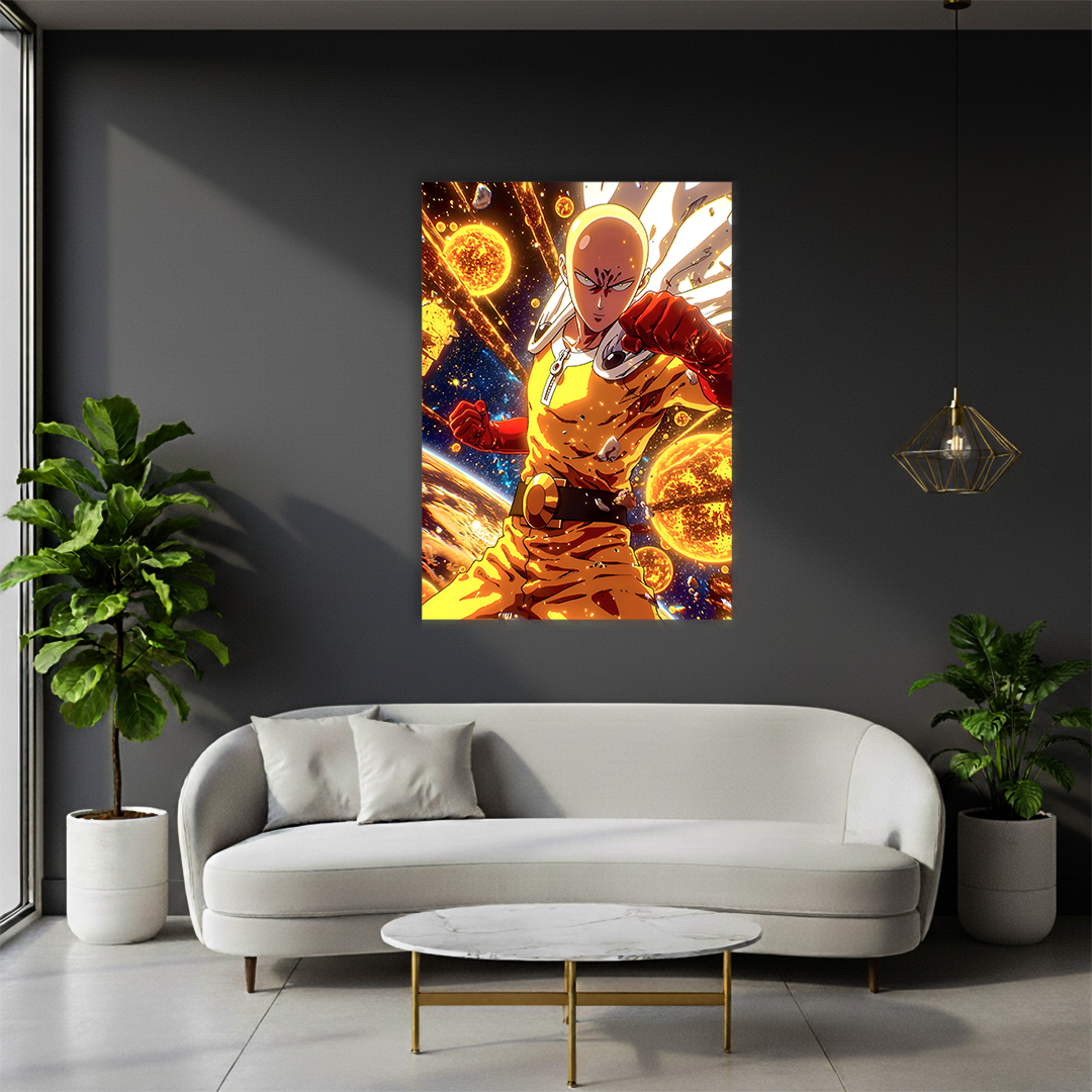 Saitama – One Punch Hero Premium Acrylic Anime Wall Frame