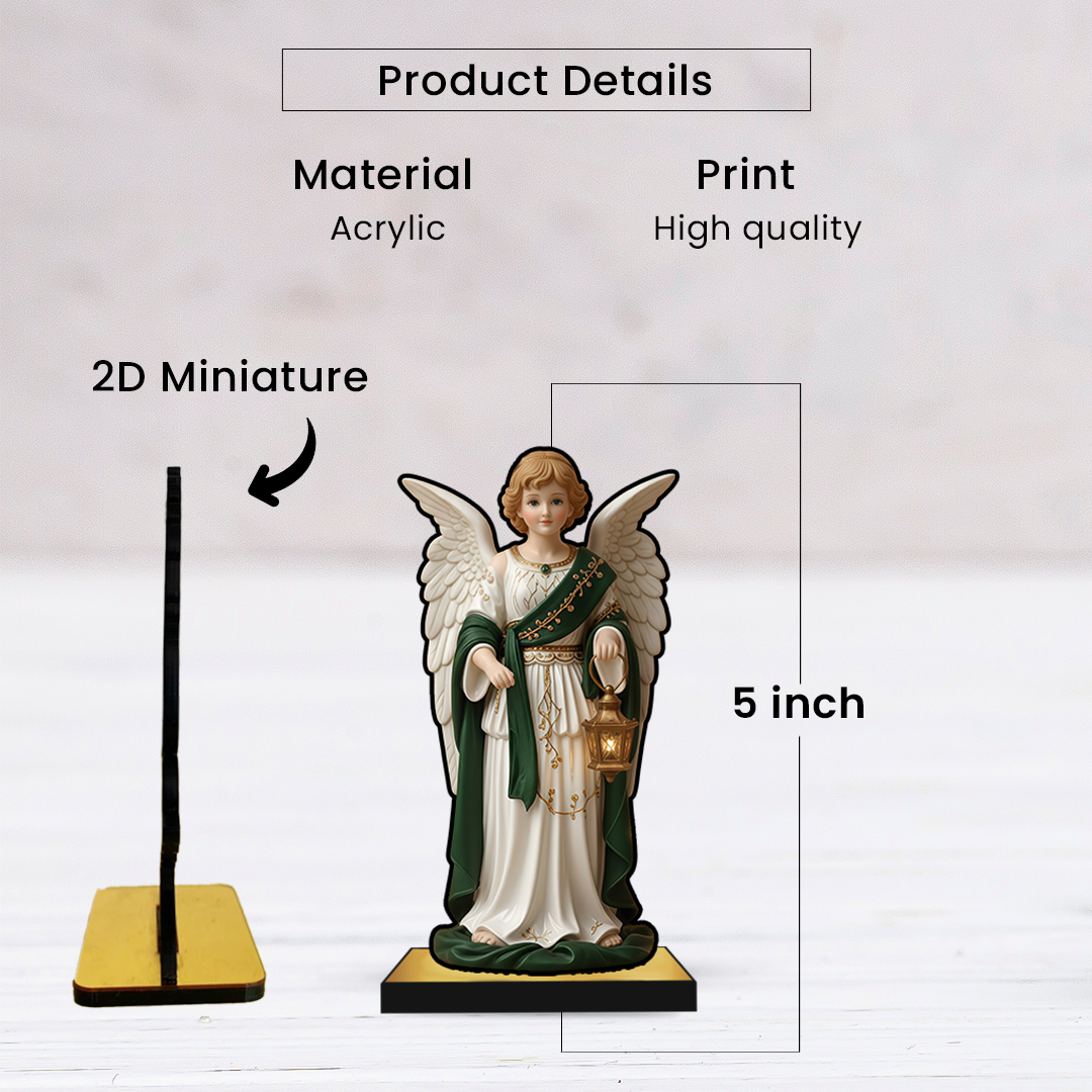 Christmas Crib Angel – Green Robe Christmas 2D Decor Miniature