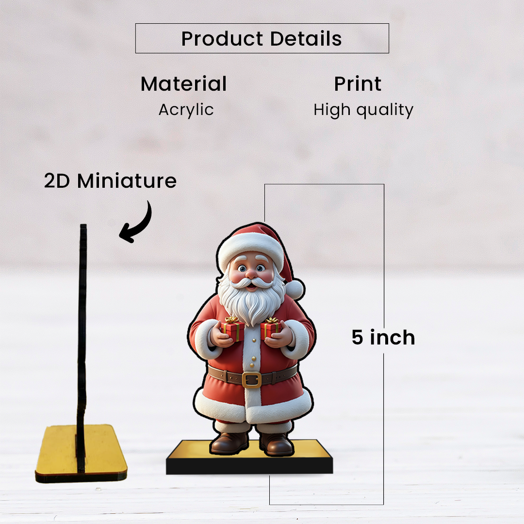 Santa Claus - Christmas 2D Miniature – Festive Decor