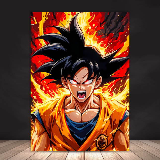 Goku – Fire Rage Aura Premium Acrylic Anime Wall Frame