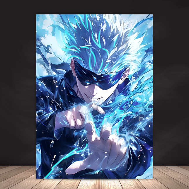 Gojo Satoru – Limitless Blue Energy - Premium Acrylic Anime Wall Frame