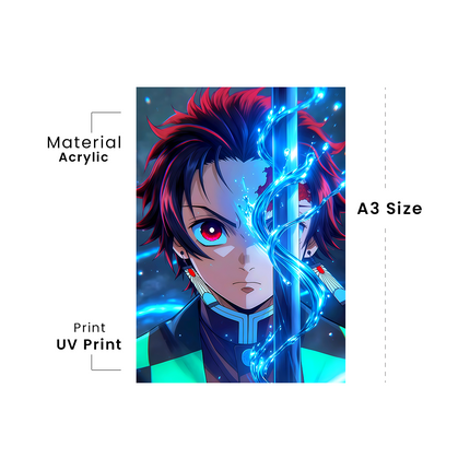 Tanjiro Kamado – Water Breathing - Premium Acrylic Anime Wall Frame