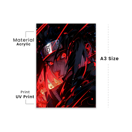 Sasuke Uchiha – Sharingan Fury Premium Acrylic Anime Wall Frame